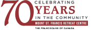 Mount St. Francis – Celebrating 70 Years Logo